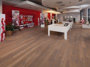 BAWART 3schicht Dielen, Eiche, gebürstet, angeräuchert, weiß geölt