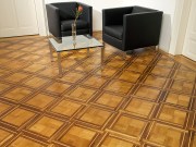 BAWART Massiv Tafelböden Winkelfriestafel, Eiche/Nuss ami.,  Filetstab Ahorn can.